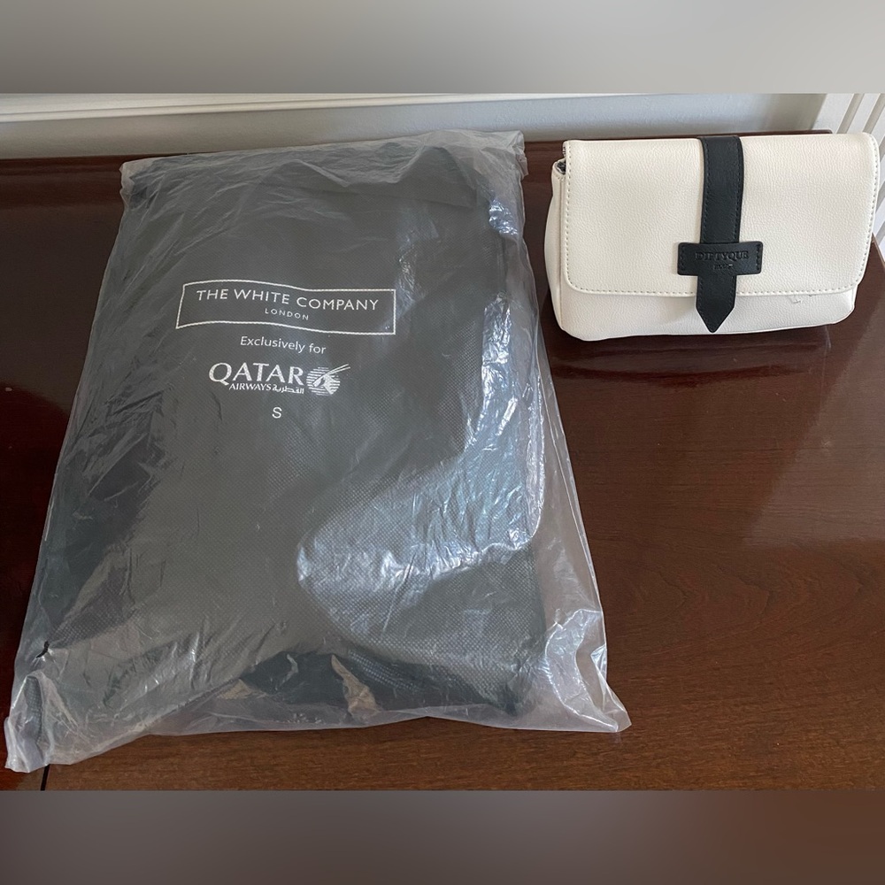 Qatar Qsuite Business Class Pajamas AND Diptyque Amenity Kit Small